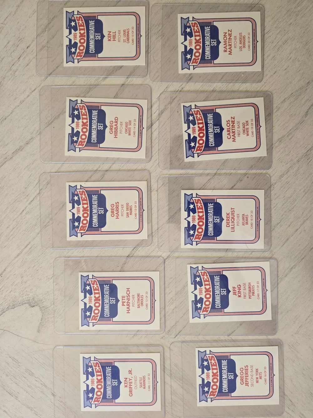 Topps 1989 Rookies Commemorative Full Set Of 33 Baseball Cards